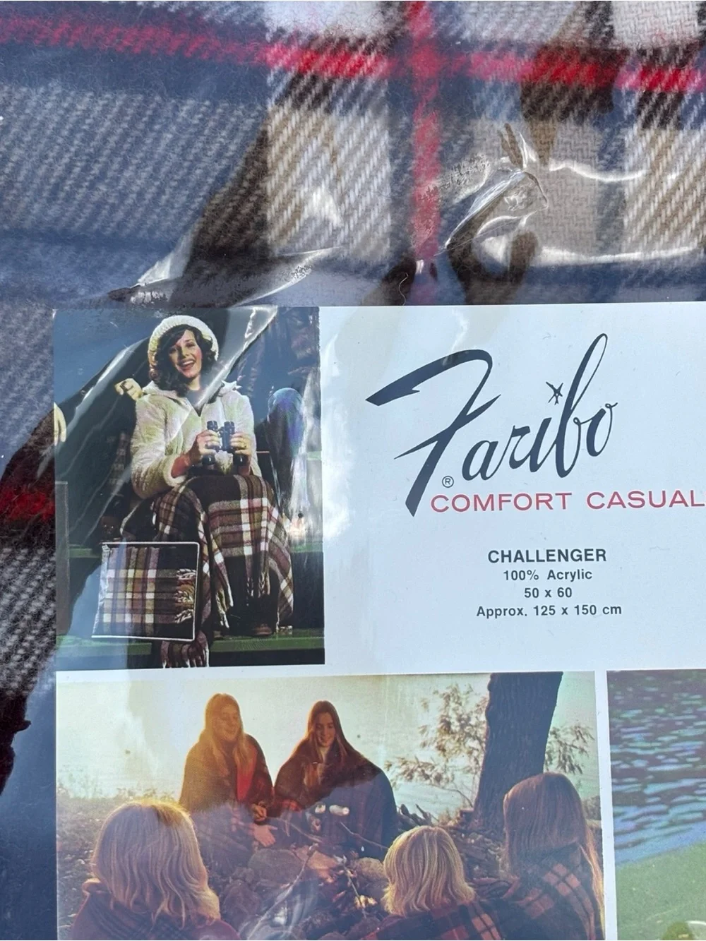 Vintage Faribo Plaid Blanket And Carry Bag